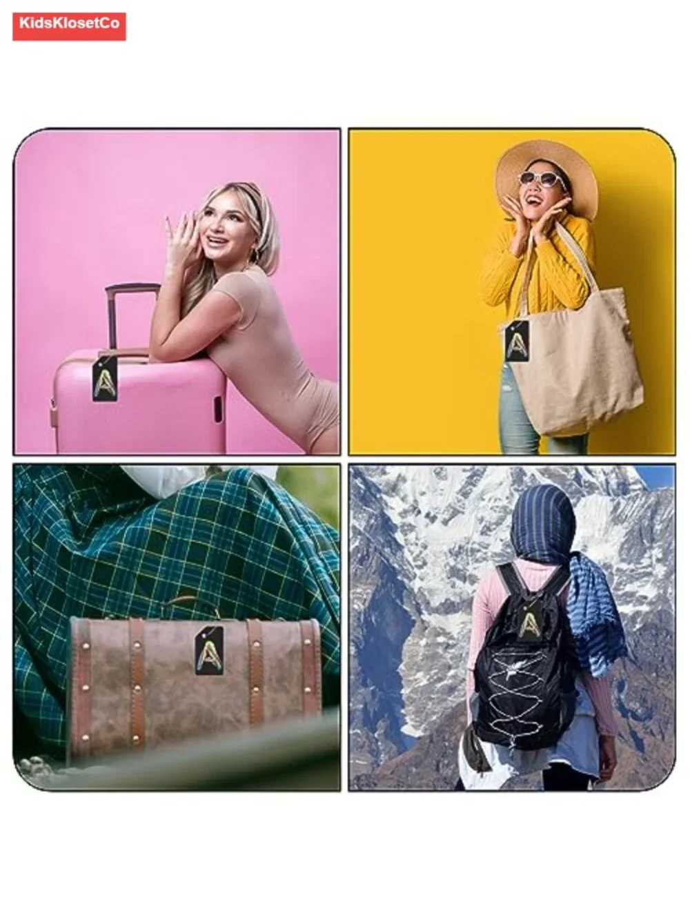 Initial Silicone Luggage Tags for Suitcase ID Bag Tag Travel Privacy Cover